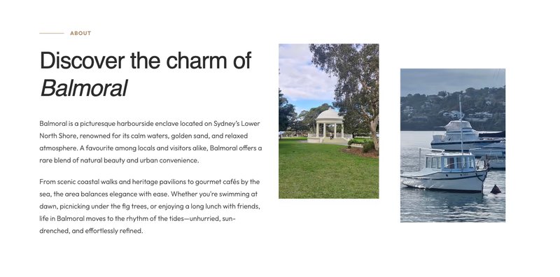Balmoral Beach website